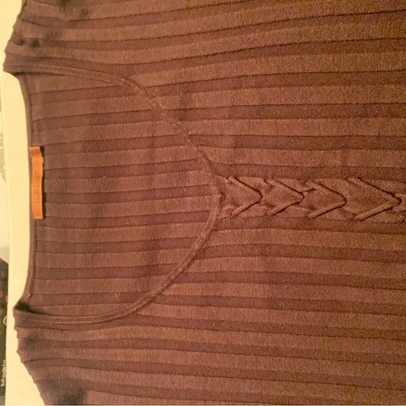 Belldini Chocolate Ribbed Knit Top - Picture 11 of 11
